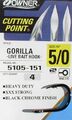 Owner Gorilla Live Bait Hooks, Salzwasser Haken 5105, Gr. 5/0 bis 1, Halibut