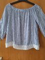 Tunika Off Shoulder Bluse Shirt Sommer gestreift Gr. L M