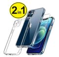 Schutzhülle iPhone 15 14 13 12 11 Plus Pro Max Silikon Bumper Hülle Panzerfolie