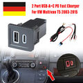 Für VW Multivan T5 2003-2015 Auto Dual USB PD + QC3.0 Ladegerät Buchse Steckdose