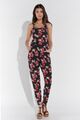 Vestino Damen Jumpsuit Overall Viskose Jersey Blumen