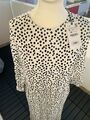 Schickes Kleid Zara Gr S Weiss Schwarz Punkte Dots  Blogger 🌸 NEU mit Etikett