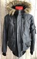 Parka Wintrjacke mit Kaputze 44 46 XS S grau pelz