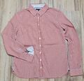 Tommy Hilfiger Damen Bluse Hemd Business Shirt Oberteil rot beige Gr 4 S❤️