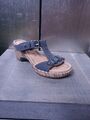 Neuwertig GABOR Pantoletten Gr 37,5 (4,5) Weite G blau Sandalen Sandaletten 1380