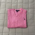 Polo Ralph Lauren Strick Pullover Zopfmuster Damen Pink 