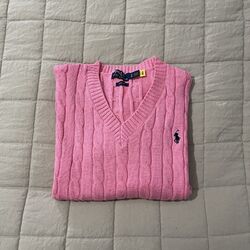 Polo Ralph Lauren Strick Pullover Zopfmuster Damen Pink 