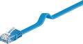 CAT 6 Flach-Patchkabel, U/UTP, Blau, 1 m Kupfermaterial