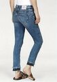 Herrlicher Baby Cropped Damen Slim Jeans Mid Blue Used Stretch Denim Skinny Hose