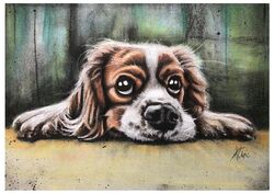 "Frecher Hund!" A4 Kunstdruck. Aus der Sammlung "Hundetage"