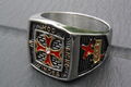 MASONIC TEMPELRITTER FREIMAURER KREUZRITTER TEMPLAR KNIGHTS SIEGELRING / 257