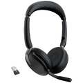 Jabra Evolve2 65 Flex Link380a UC + Ladepad Computer On Ear Headset Bluetooth®