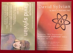 DAVID SYLVIAN 2 x SELTENE TOUR HANDSCHEINE A5 in Größe Japan Regenbaumkrähe