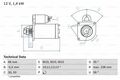 BOSCH 0 986 018 310 Starter for CHEVROLET,CITROËN,DS,FIAT,HYUNDAI,LANCIA,MITSUBI