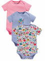 Brandneu mit Etikett Frugi Bio Baumwolle 3er-Pack Body Suits Bestäuber 0-3 Monate UVP £28