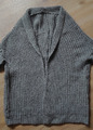 Strickjacke Cardigan offen Oversize Grobstrick grau Dreykorn m. Schurwolle Gr S 