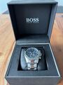 Boss Chronograph 1513712 Herrenuhr Armbanduhr Quarz Wasserdicht 44 mm silber