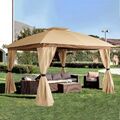 Partyzelt Garten Pavillon 3,3x3,3m Gartenzelt Gartenpavillon Festzelt Gazebo