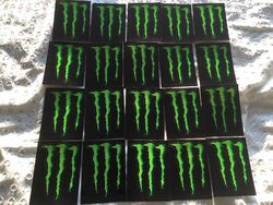 20 x Monster Energy Drink Aufkleber - Krallen Aufkleber - 11x8cm - Partytasche Idee