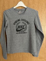 Nike Damen langarm Shirt Oberteile Gr. XS 32/34 grau Top Zustand