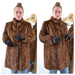 A4862 NERZJACKE NERZ MANTEL ECHT PELZ JACKE PELZJACKE -  REAL MINK FUR JACKET