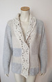 OUI moments STRICKJACKE Gr 46 BEIGE GRAU WOLLE ANGORA STRICKWESTE 2406030