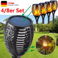 4/8x Solarleuchte LED Garten Beleuchtung Solar Licht Lampe Fackel Leuchte Flamme