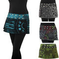 PUREWONDER Damen Wickelrock Kurzer Goa Rock Minirock Sommer Winter Cacheur sk24