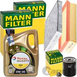 MANN INSPEKTIONSPAKET+5L TOTAL 0W-30 ÖL passend für CITROËN C3 OPEL CROSSLAND+X