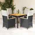 Bistroset Sitzgruppe Balkonset Gartenmöbel 3-tlg. Schwarz Poly Rattan vidaXL