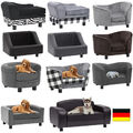 Luxus Hundesofa Hundecouch Kunstleder Katzen Sofa Hundebett Haustier mit Kissen