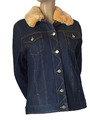 Designer Jeansjacke Rolf Schulte Jeans Echtpelz rabbit indigo Stretch 38 40