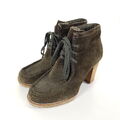 Tommy Hilfiger Stiefeletten Damen Gr. EU 37 US 6,5 Grün Wildleder Leder Stiefel