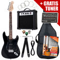 E-Gitarre Komplett Set Verstärker Amplifier Stimmgerät Tuner Gigbag Tasche Band