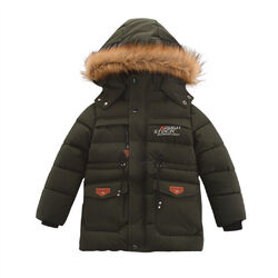 Kinder Jungen Winter Dicker Mantel Warme Winterjacke Hoodie Sweatjacke Windjacke