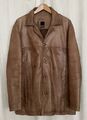 Milestone Jacke Lederjacke Sakko Herren Gr. 52 - 54 XL Braun Weiches Echtleder