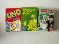 3 x Kartenspiel Rewe Happy Meal Uno Junior Mister Pups Monopoly Deal Kinder