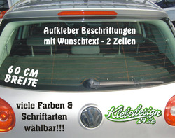 Aufkleber Beschriftung Werbung 2 Zeilen - 60cm - Sticker Schaufenster Auto LKW