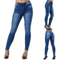 Tazzio Jeans Damen Skinny Fit Jeanshose Stretch Denim High Waist Rise Hose