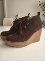 Tommy Hilfiger Damen Stiefeletten Gr. 39 Keilabsatz Neuwertig Brown 