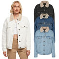 Urban Classics Ladies Oversized Sherpa Denim Jacket Damenjeansjacke gefüttert