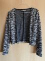 Damen Vero Moda Jacke Cropped Cardigan schwarz weiß meliert schick Strickjacke