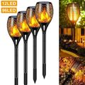 4x Solarleuchte LED Garten Beleuchtung Solar Licht Lampe Fackel Leuchte Flamme