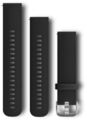 Garmin Ersatzarmband vivomove HR Silikon schwarz/Edelst (20mm) - BRANDNEU