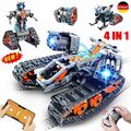 Technik Ferngesteuert Bauspielzeug mit LED Licht 4 in 1 RC Roboter Tracked Racer