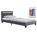 Polsterbett Einzelbett Jugendbett Kaltschaummatratze LED Lattenrost Juskys®