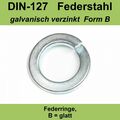 10,0 DIN 127 Federringe B Federstahl Federscheiben Sperringe verzinkte M10 mm VZ