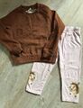 Hema, Set, Sweatshirt + Legging, 2 Teile, Gr. 98/104, Rost/Rosa