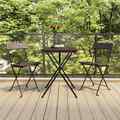 vidaXL 3-tlg. Bistro-Set Klappbar Braun Poly Rattan EGG