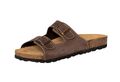 Echtleder Herren Pantoletten Nubuk Leder Sandalen Korksohle Fußbett Hausschuhe